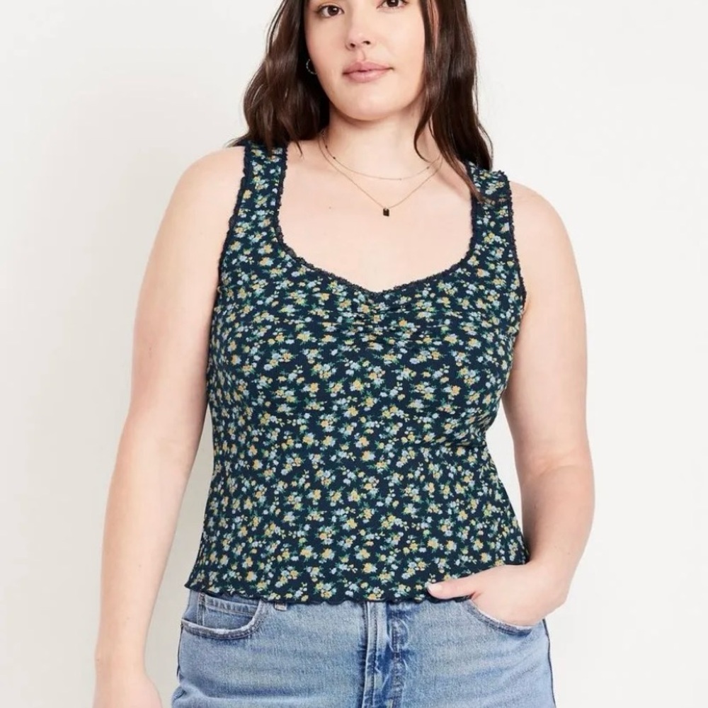 Old Navy Cinched Floral Tank Top - Size L